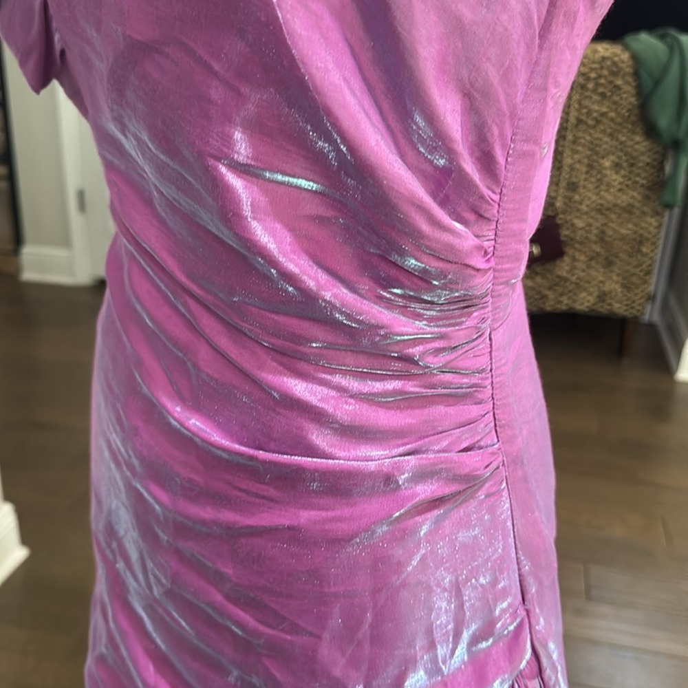 TCEC Pink One Shoulder Ruffle Cocktail Dress Small NWOT - Picture 5 of 6